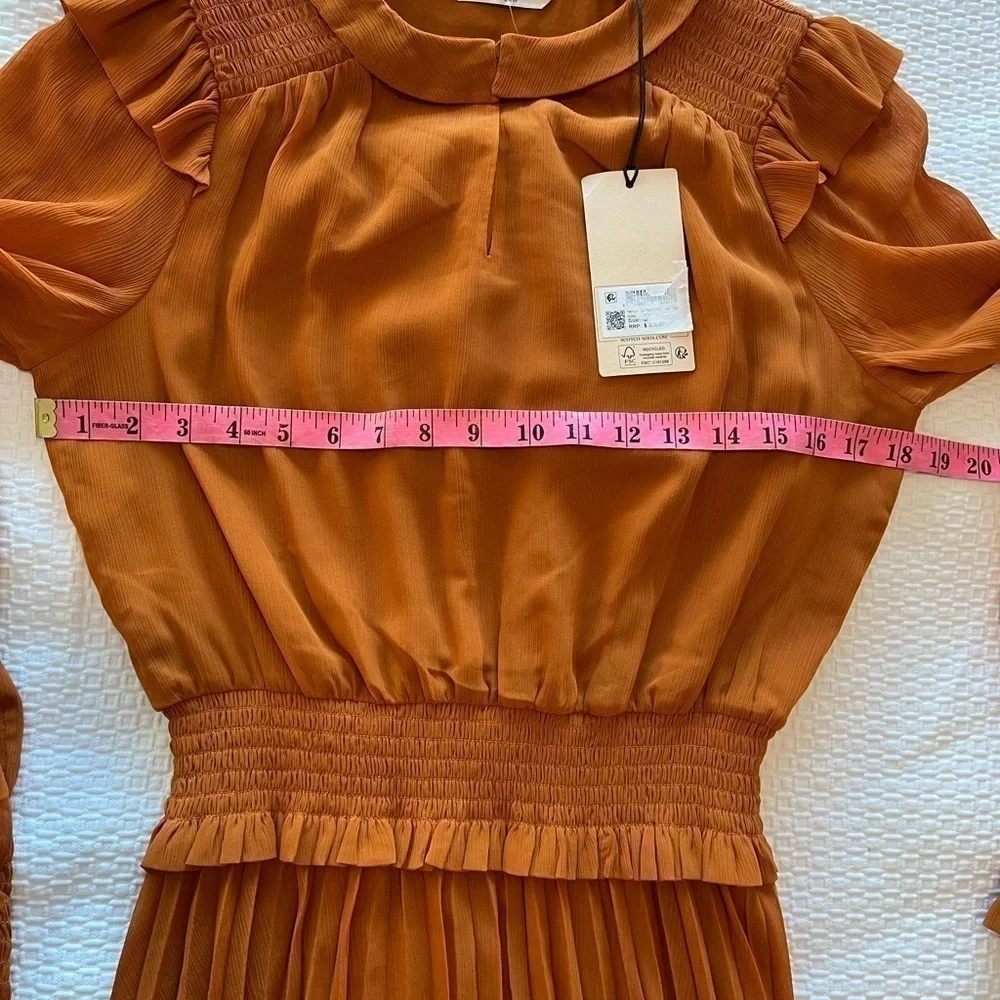 Scotch & Soda Smocked Mini Dress in Pumpkin Spice